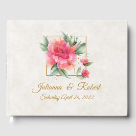 Libro De Visitas Rosa encantadora boda de presupuesto