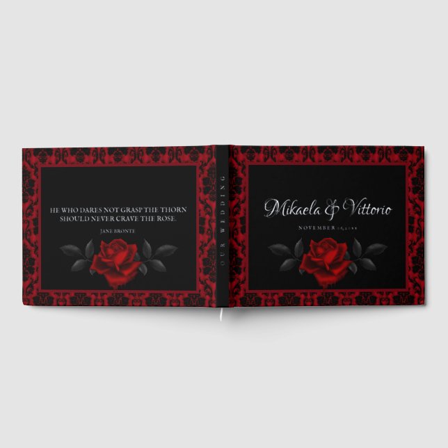 Libro De Visitas Rosa gótico oscuro Boda (Lleno)