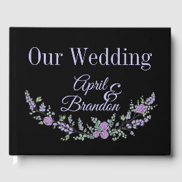 Libro De Visitas Rosa morado de lavanda y eucalipto