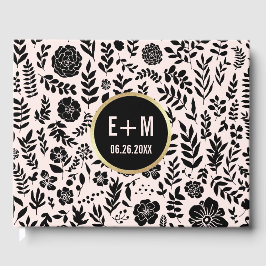 Libro De Visitas Rosa | Negro | Boda de oro