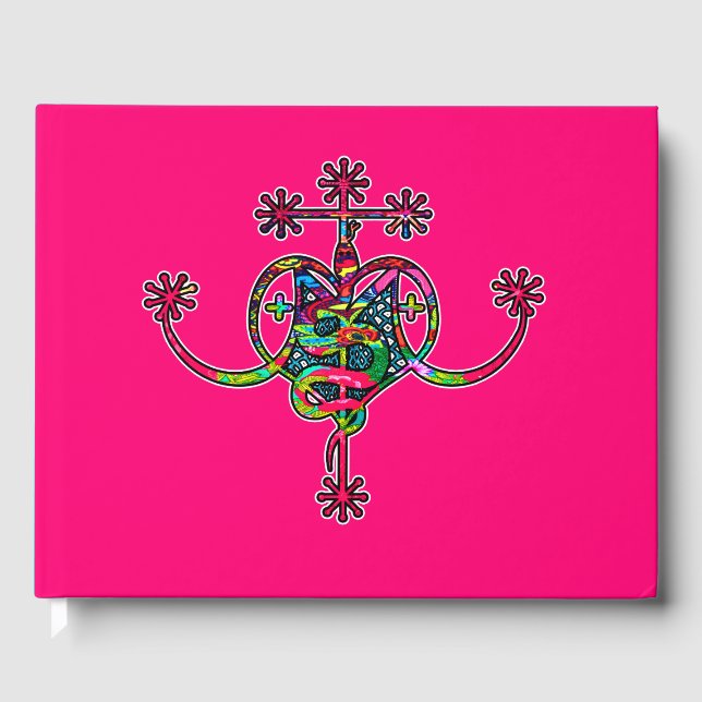 Libro De Visitas Rosa Neon Marie Laveau Veve Sigil (Anverso)