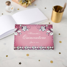 Rosa Oscuro Purpurina Rosa Blanco Quinceanera