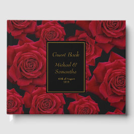 Libro De Visitas Rosa Roja Elegante - Boda