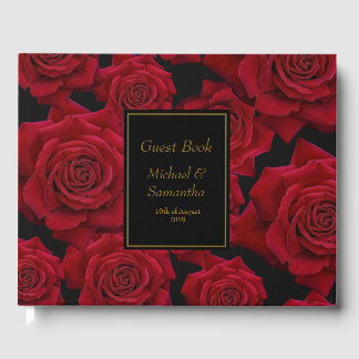 Libro De Visitas Rosa Roja Elegante - Boda