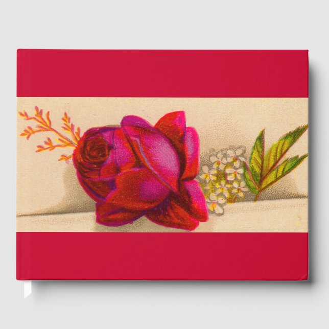 Libro De Visitas Rosa roja victoriana (Anverso)