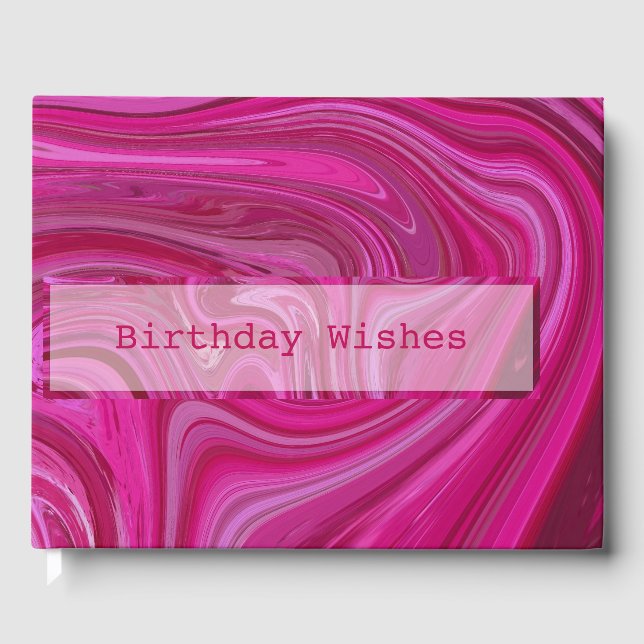 Libro De Visitas Rosa Rosa Swirls (Anverso)