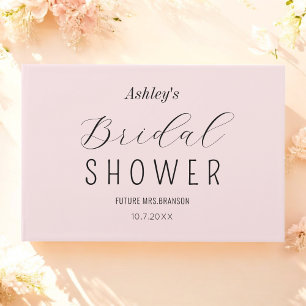 Libro De Visitas Rosa Tímido Elegante Ducha de Novia