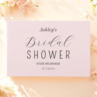 Libro De Visitas Rosa Tímido Elegante Ducha de Novia