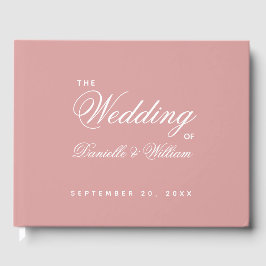 Libro De Visitas Rosa turbio Boda de escritura simple caligrafía ro