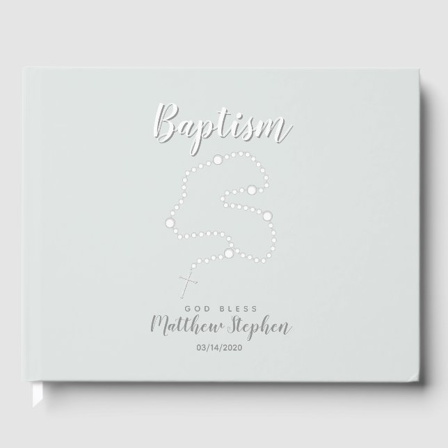 Libro De Visitas Rosario del bautismo en azul en polvo (Anverso)