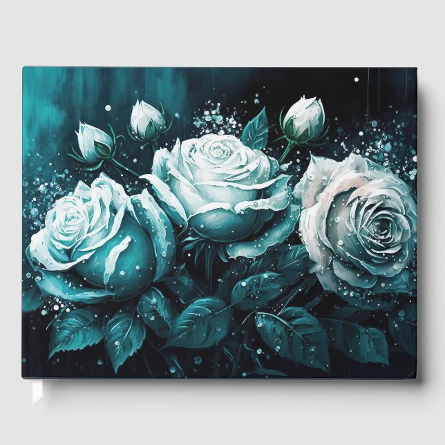 Libro De Visitas Rosas azules y blancas (Anverso)