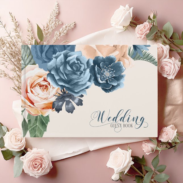 Libro De Visitas Rosas Blue/Peach Boda ID584 (Subido por el creador)