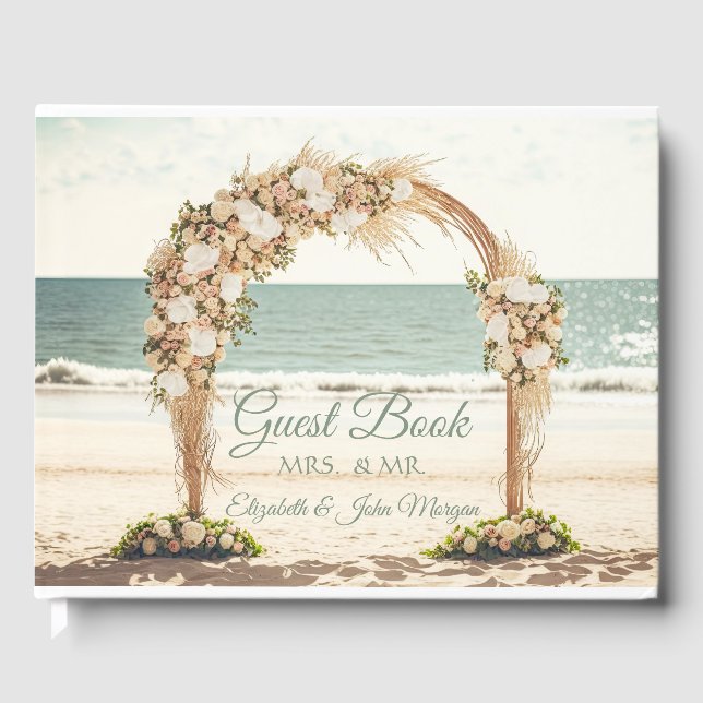 Libro De Visitas Rosas de Beach Wedding Arbor (Anverso)