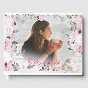 Libro De Visitas Rosas en memoria de funerales Fotografía sobrecta
