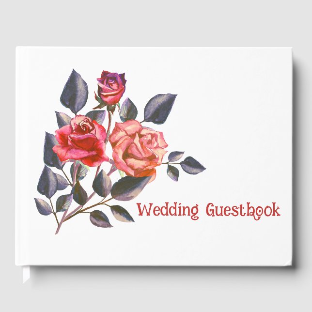 Libro De Visitas Rosas naranjas Boda Guestbook (Anverso)