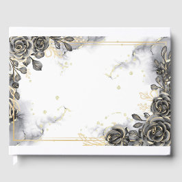 Libro De Visitas Rosas negras y doradas