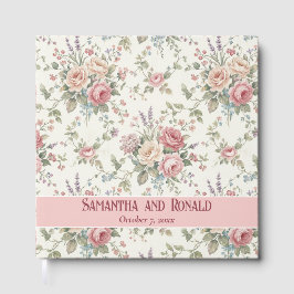 Libro De Visitas Rosas Pastel Elegantes Boda Shabby Chic