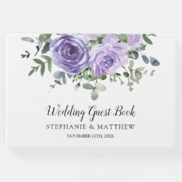 Libro De Visitas Rosas púrpuras polvorientas Eucalyptus Boda botáni