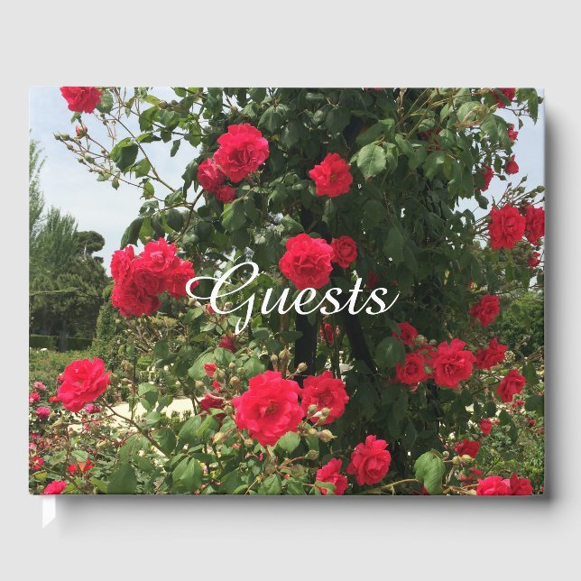 Libro De Visitas Rosas Rojas Trepadoras Elegantes (Anverso)
