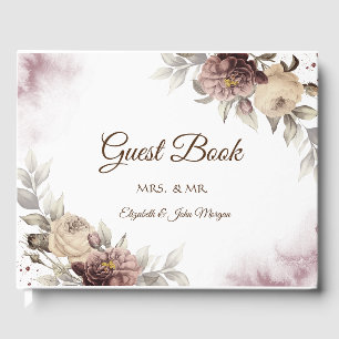Libro De Visitas Rosas vintage en acuarela