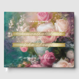 Libro De Visitas Rosas Vintage Pintados Al Estilo Holandés Antiguo