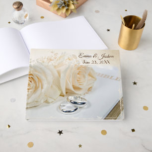 Libro De Visitas Rosas y Anillos de Boda