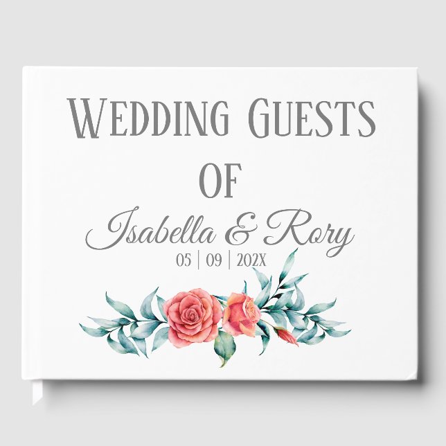 Libro De Visitas Rosas y Boda Eucalyptus Bouquet (Anverso)