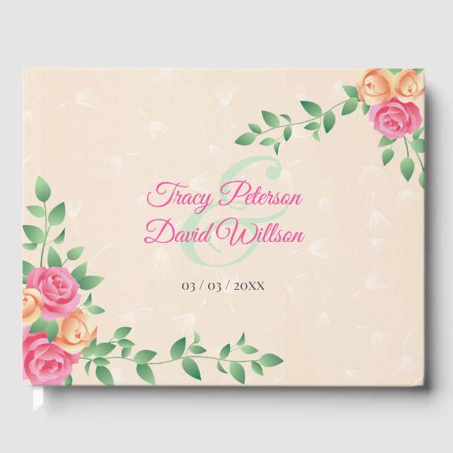 Libro De Visitas Roses Rosadas Y Amarillas (Anverso)