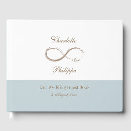 Libro De Visitas Rótulo infinito Boda Minimalista azul turbio