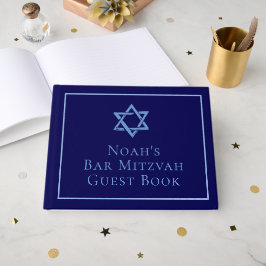 Libro De Visitas Royal Blue Bar Mitzvah Fiesta Estrella de David