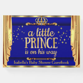 Libro De Visitas Royal Blue Gold Drapes Prince Baby Shower