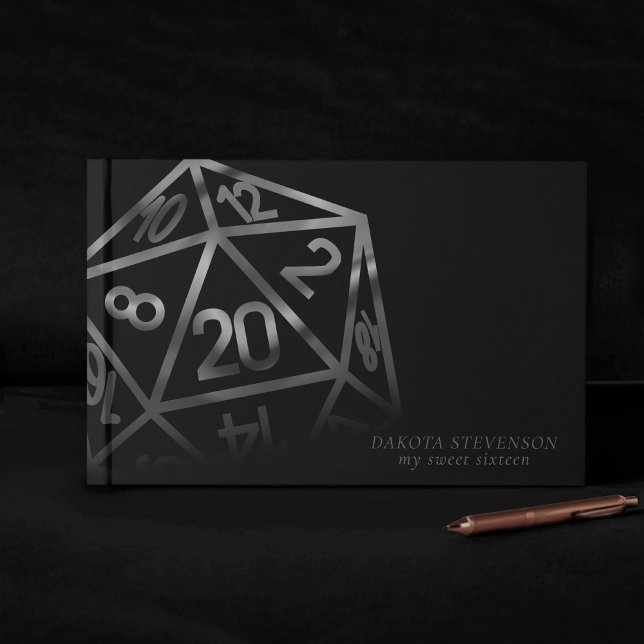 Libro De Visitas RPG Dice | Fantasy Retro Tabletop PnP Gamer Person (Subido por el creador)