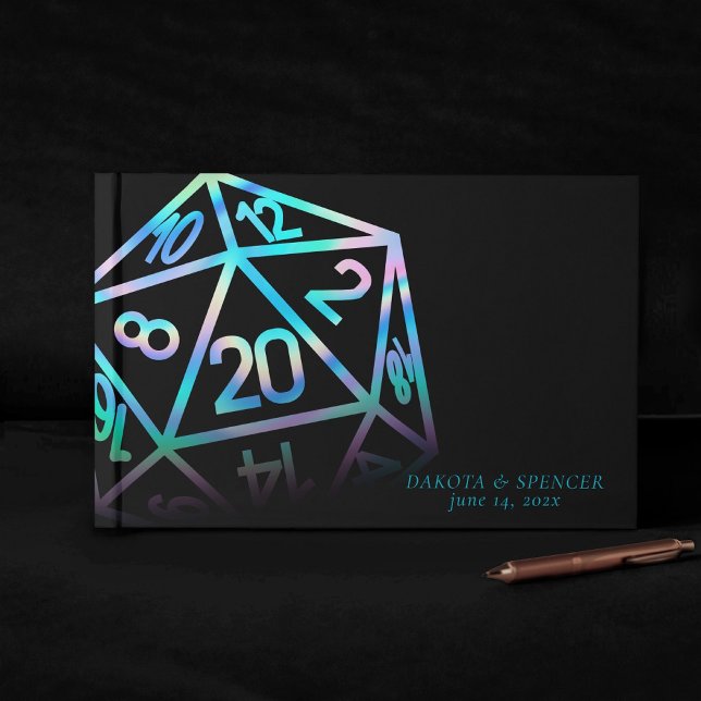 Libro De Visitas RPG Dice | Holo Fantasy Tabletop PnP Gamer Persona (Subido por el creador)