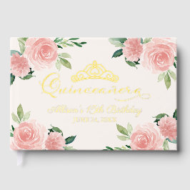 Libro De Visitas Rubor Floral Quinceanera Guest Book