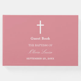 Libro De Visitas Rubor Pink Baptism Guest Book