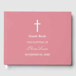 Libro De Visitas Rubor Pink Baptism Guest Book