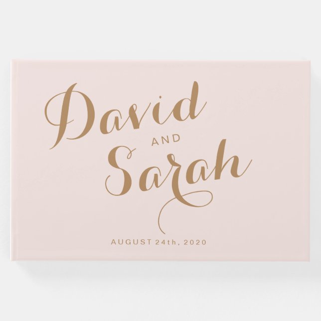 Libro De Visitas Rubor Pink Boda Guest book (Anverso)