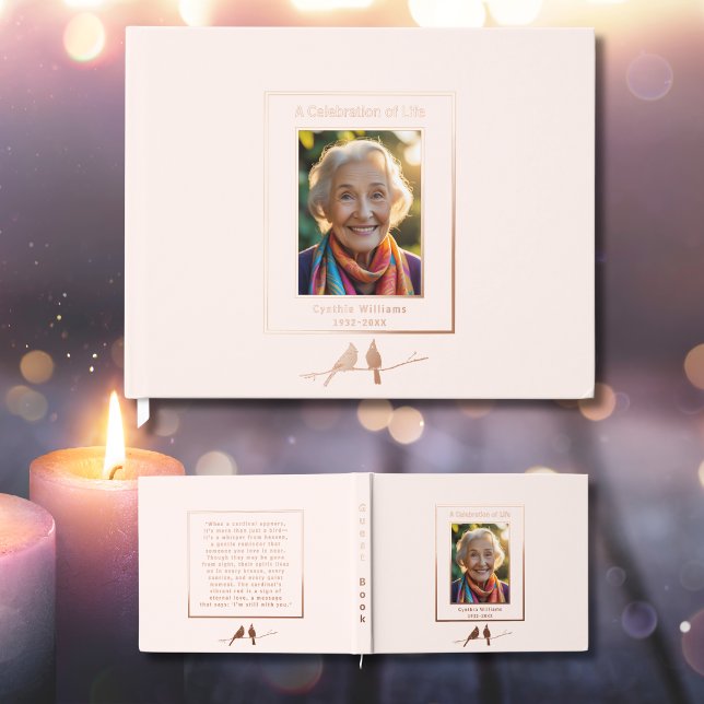 Libro De Visitas Rubor Pink Cardinals Real Relieve metalizado Funer (Subido por el creador)