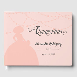 Libro De Visitas Rubor Pink Charro Silhouette Quinceanera