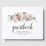 Libro De Visitas Rubor Pink Rose 80th Birthday Party Guest Book<br><div class="desc">El bonito y elegante libro de invitados para la fiesta de cumpleaños número 80 cuenta con un rocío de rosas rosas negras, rosales de color rosa profundo y elementos botánicos de color verde sabio moderno. El libro de visitas está escrito en caligrafía moderna y las tres líneas de abajo están...</div>