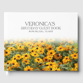 Libro De Visitas Rudbeckia Flores 80º cumpleaños