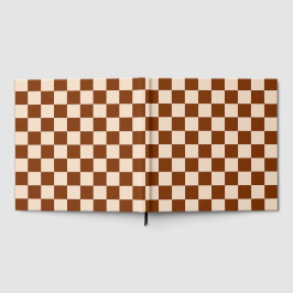 Libro De Visitas Rust brown and beige checkerboard pattern