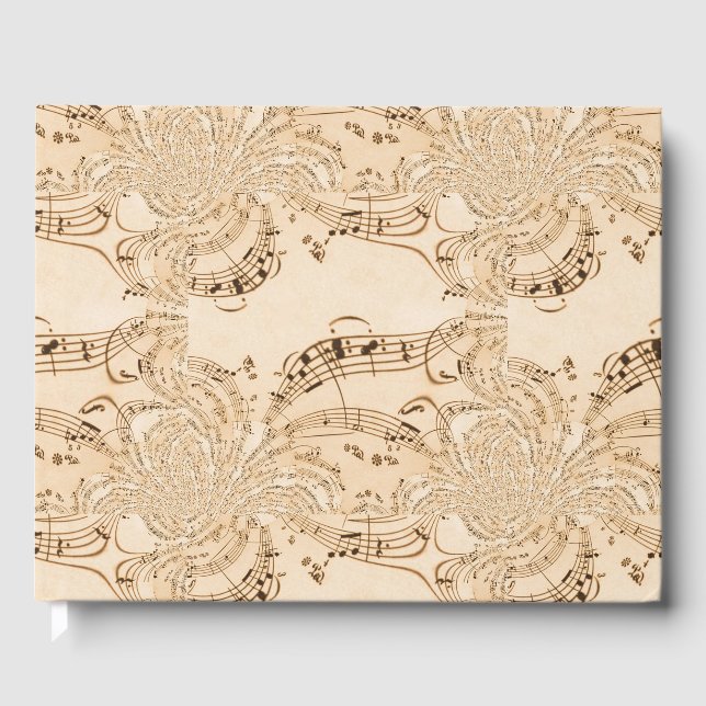 Libro De Visitas Rustic Antique Musical Notes (Anverso)