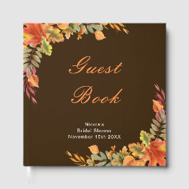 Libro De Visitas Rustic Autumn Fall Leaves Bridal Shower