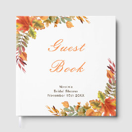 Libro De Visitas Rustic Autumn Fall Leaves Bridal Shower