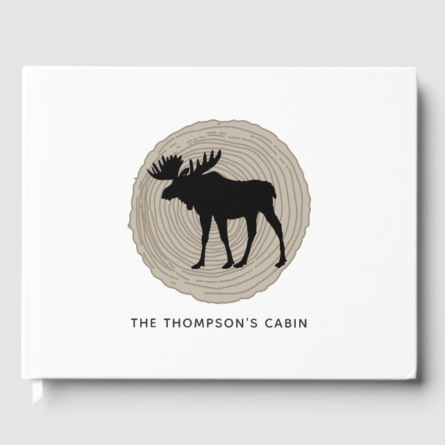 Libro De Visitas Rustic Cabin Moose (Anverso)