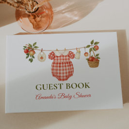 Libro De Visitas Rustic Locally Grown Clothesline Apple Baby Shower
