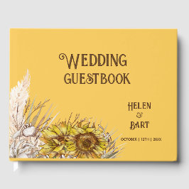 Libro De Visitas Rustic Mustard Sunflowers