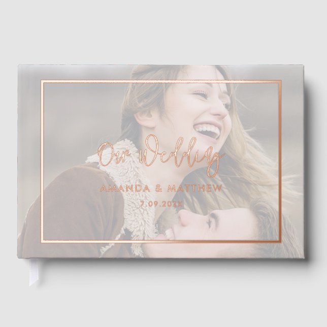 Libro De Visitas Rustic Plaid Anderson Photo Tartan Personalizado (Anverso)