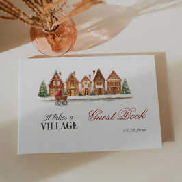 Libro De Visitas Rustic Troller Village alberga Baby Shower de invi